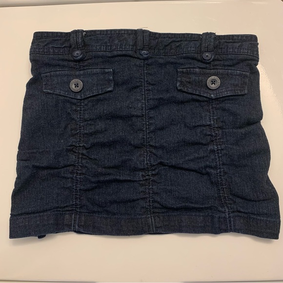 Womens 5 Juniors MILEY CYRUS MAX AZRIA Blue Rinse Denim Scrunch Micro Mini Skirt - Picture 2 of 10